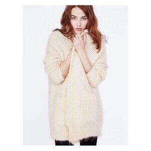 Maje Memphis Cardigan Sweater Size 1/Small Cream Mohair Italian $800